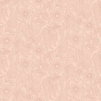 Retro Peach Blush Flower Stitched Botanical tapet