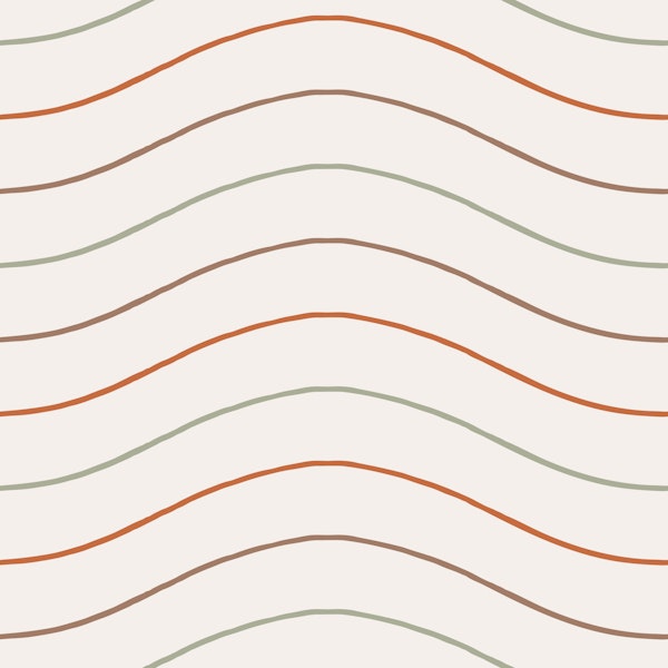 Boho Wavy Organic Stripes Large Multicolor