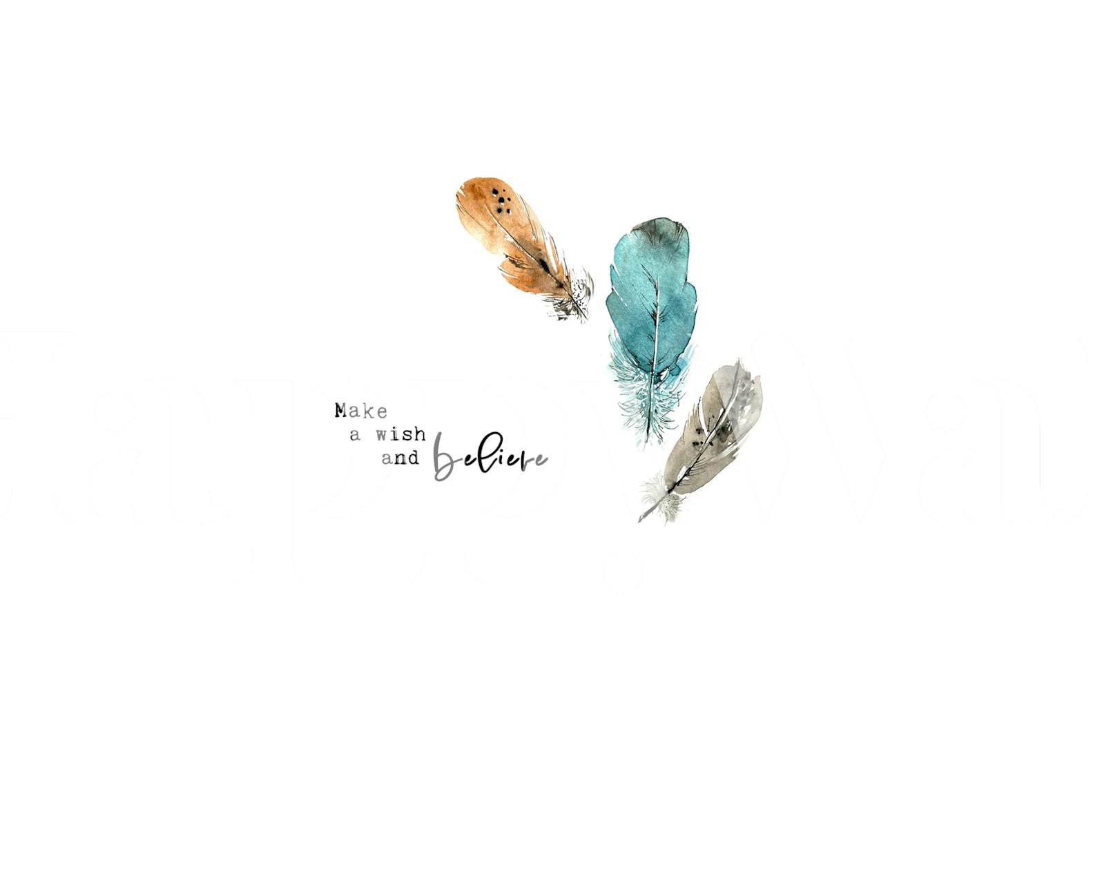 Boho Feather Wall Quote wallpaper in a room