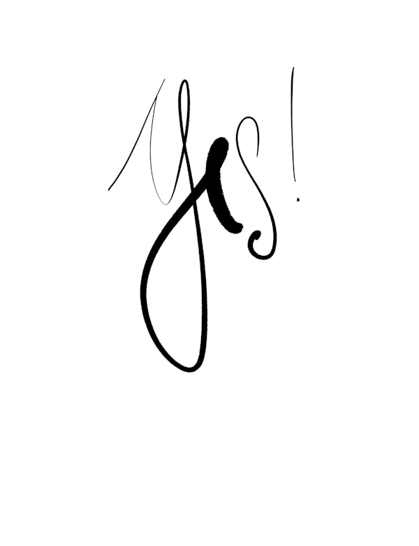 Yes Minimalist Calligraphy