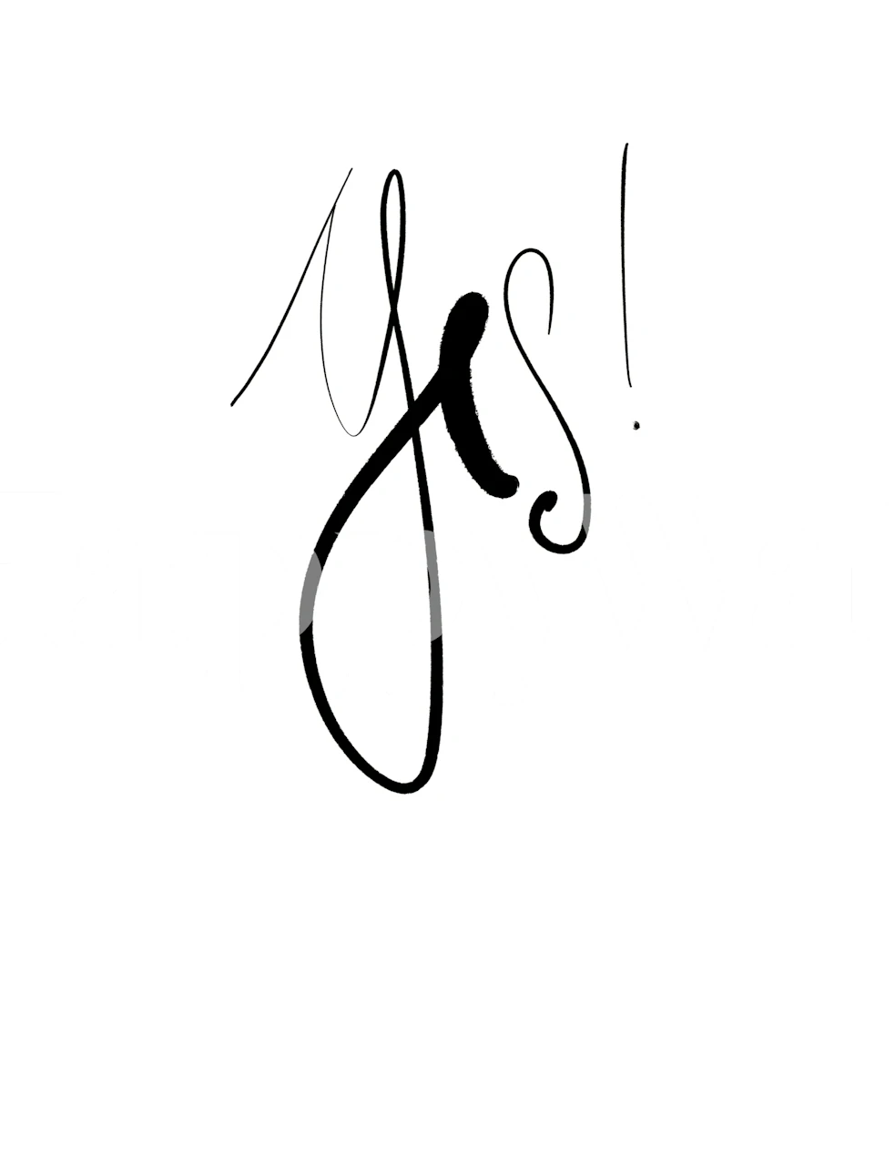 carta da parati Yes Minimalist Calligraphy in una stanza