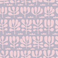 Organic Garden - pink on lavender grey M wallpaper