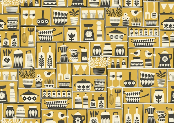 retro kitchen - mustard yellow