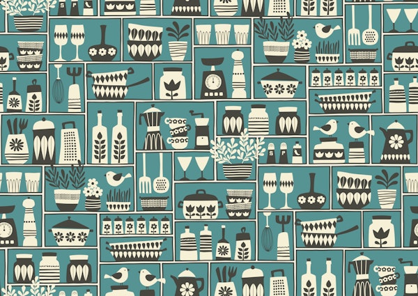 retro kitchen - teal