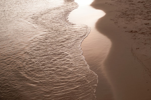 Sepia Caribbean Shoreline Waves 1