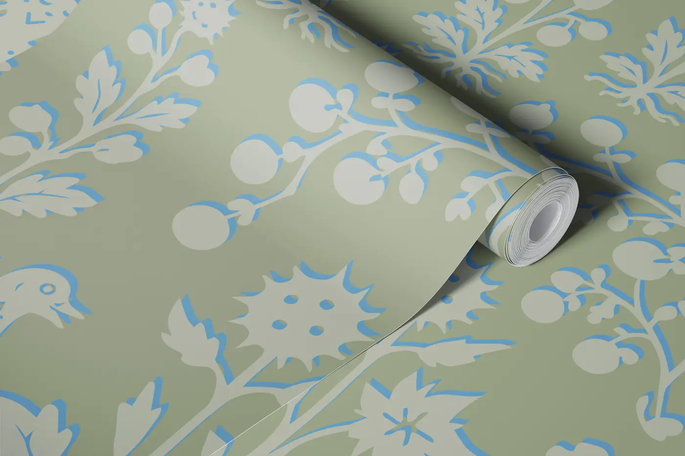 Playful mythical beats Greige wallpaper roll