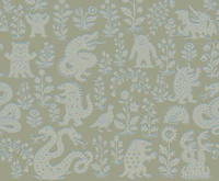 Playful mythical beats Greige wallpaper