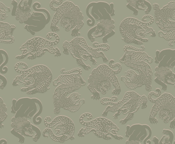 Wild Leopard Toile Sage
