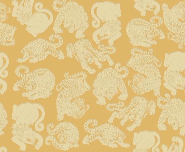 Wild Leopard Toile Mustard Yellow