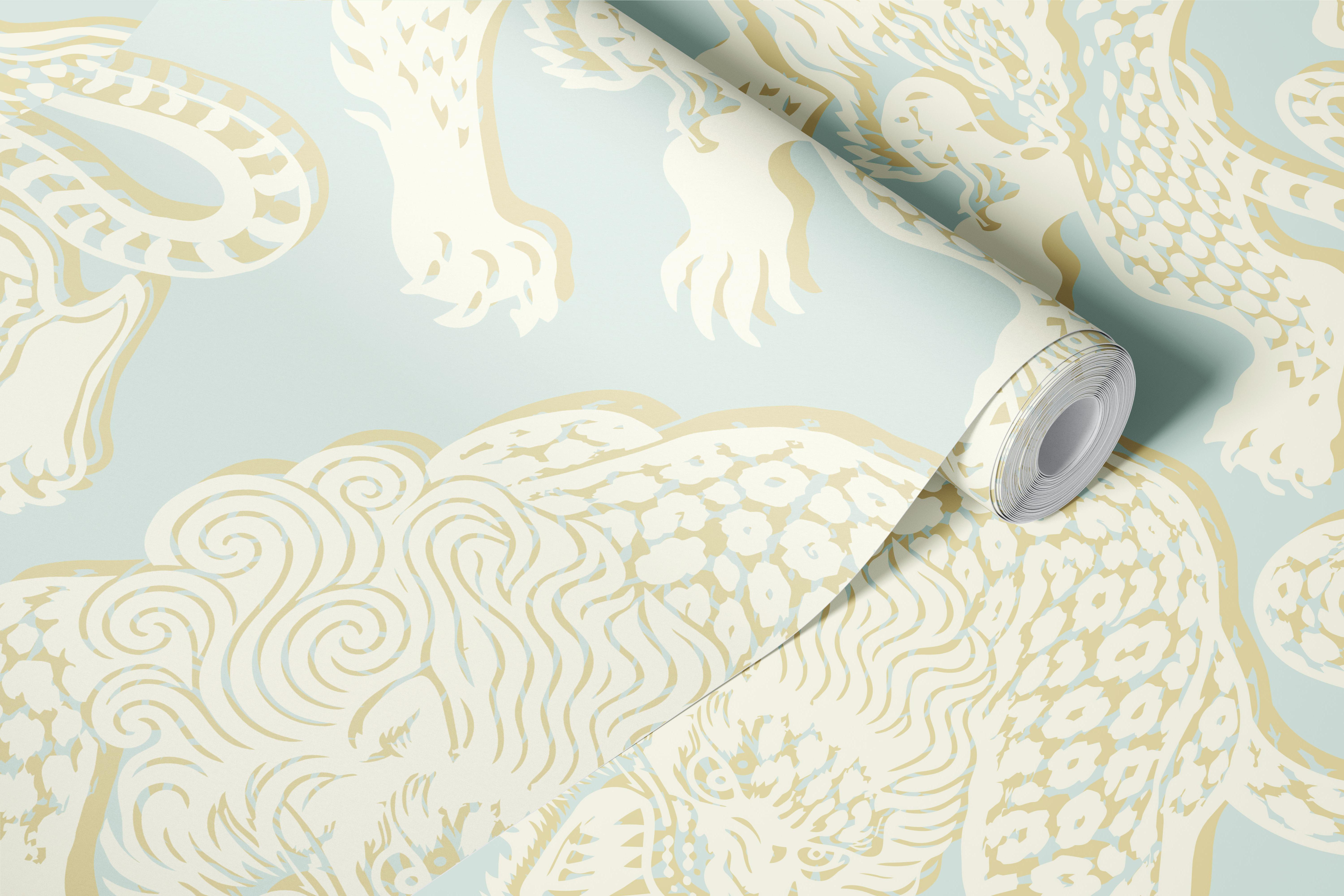 Wild leopard toile wallpaper in a room