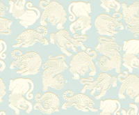 Wild leopard toile sage blue tapete