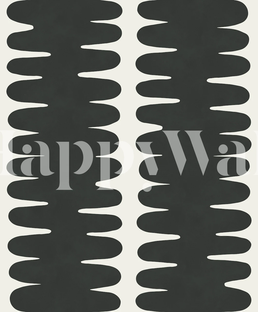 Bold Black Wavy Columns behang