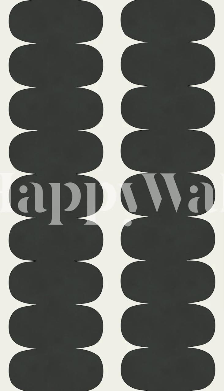 Bold Black Pebble Columns carta da parati