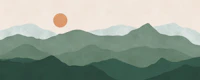 Minimalist Mountain Sunrise behang