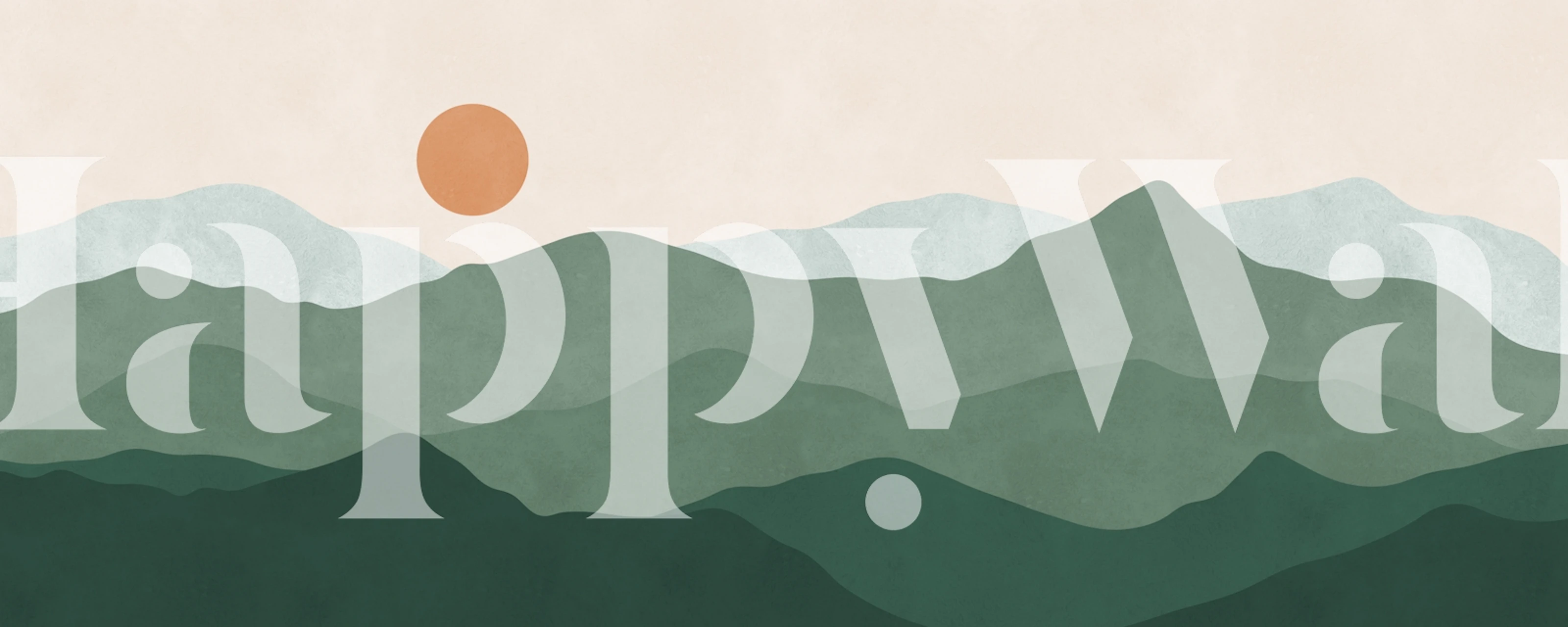 Minimalist Mountain Sunrise wallpaper in a room