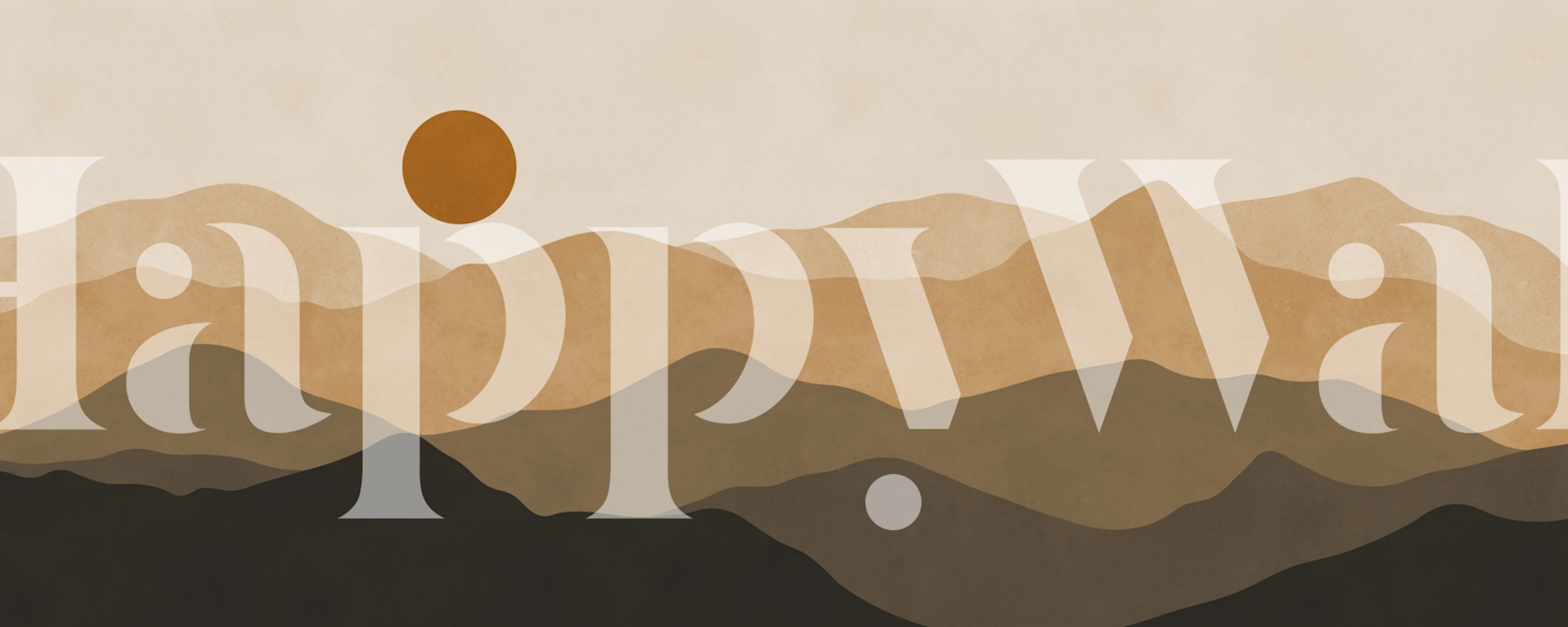 Minimal Desert Sun Mountains wallpaper in a room