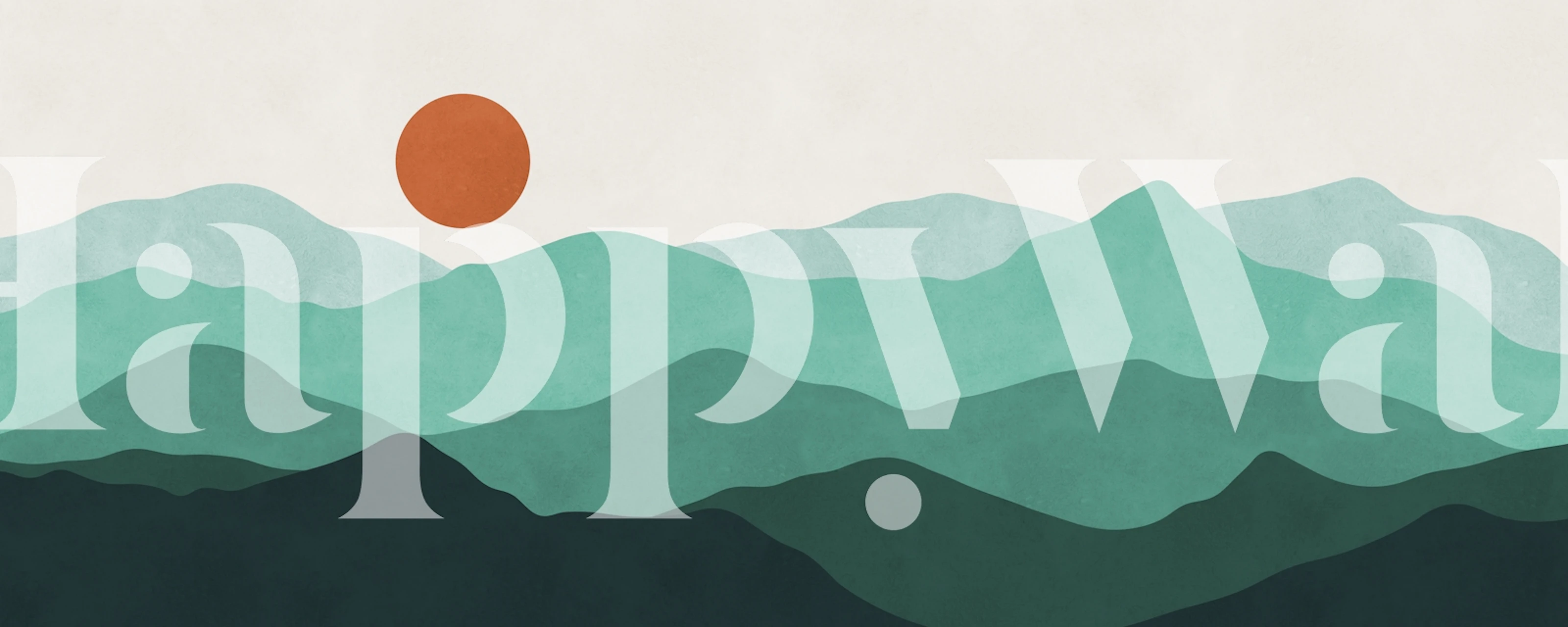 Teal Mountain Layers wallpaper in a room