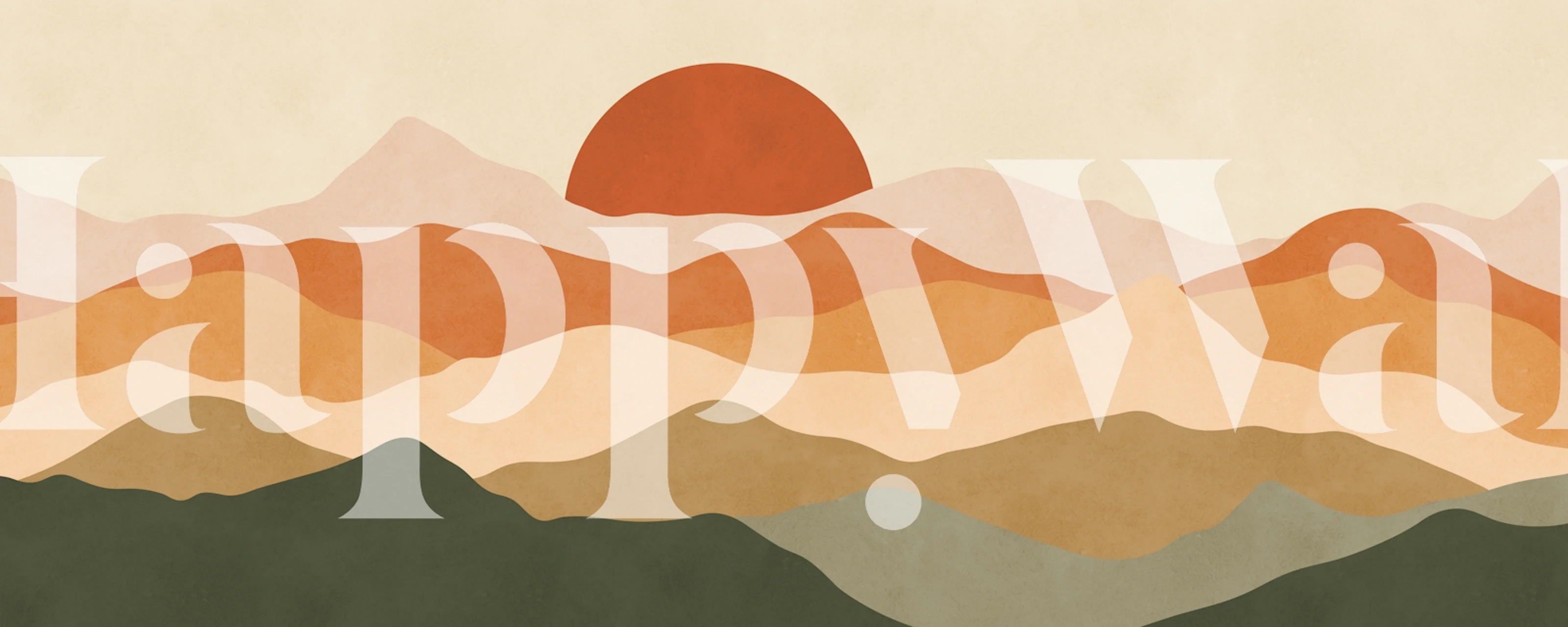 Desert Sunset Layered Mountains wallpaper in a room
