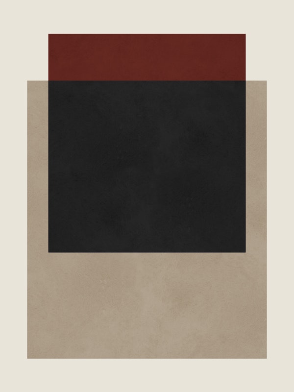 Minimal Color Block Red Black Beige