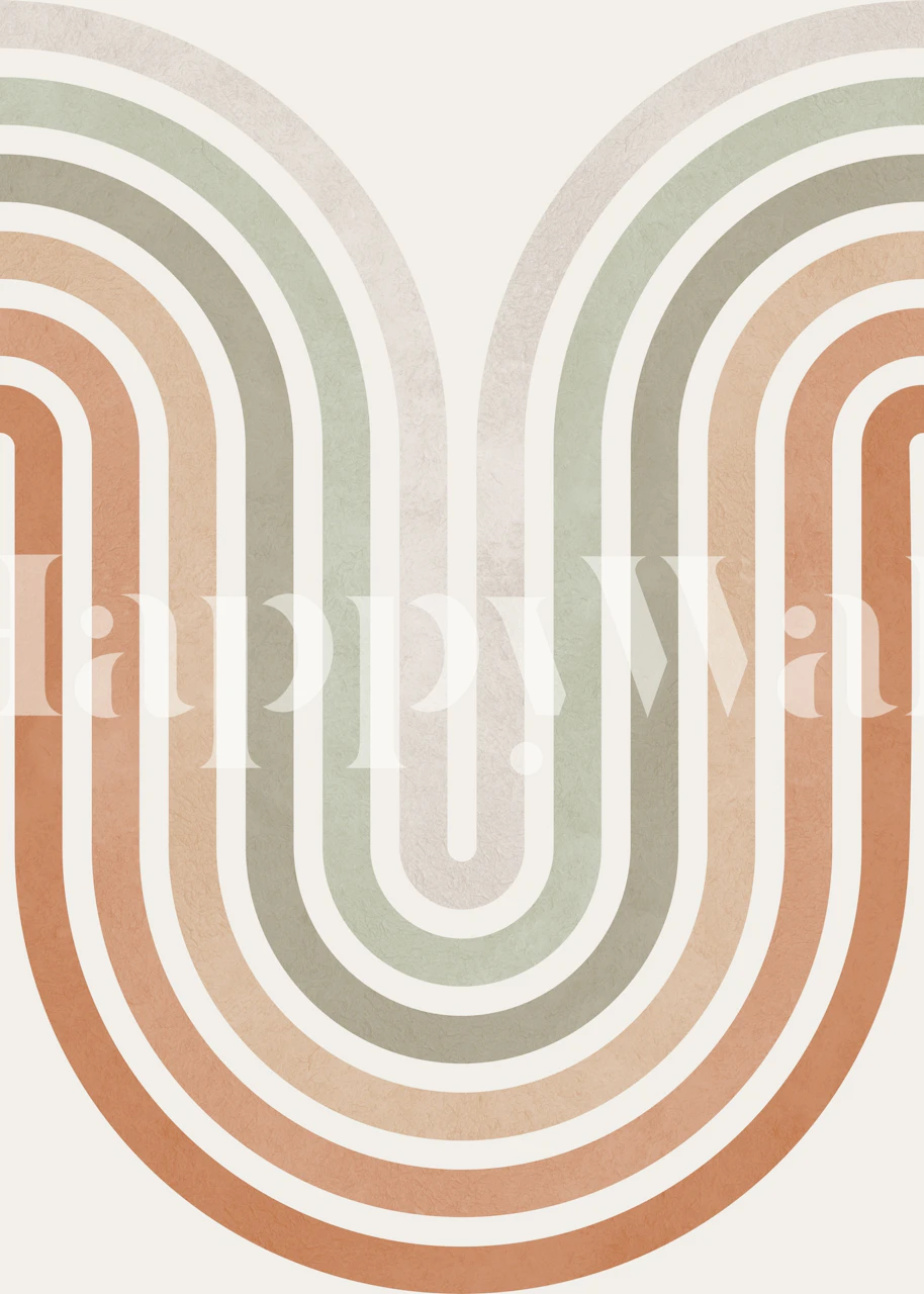 Retro Rainbow Arch Lines su una parete in una stanza