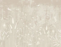 Wildflowers and Dragonflies in Beige behang