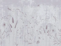 Wildflowers and Dragonflies Soft Lavender wallpaper