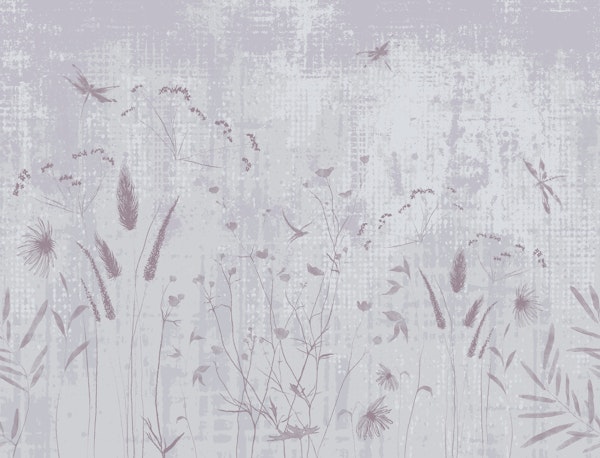 Wildflowers and Dragonflies Soft Lavender