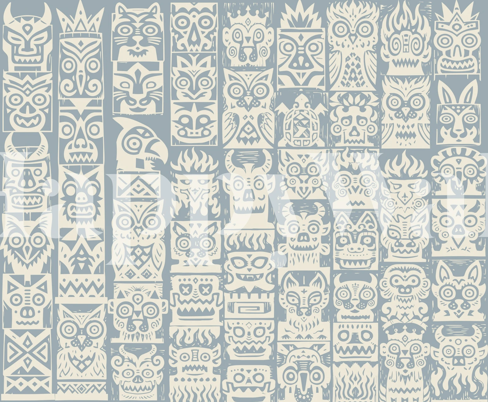 Nordic Totem wallpaper displayed in a room