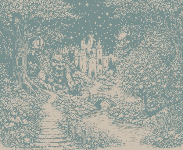 Mystical Forest Path to Castle
