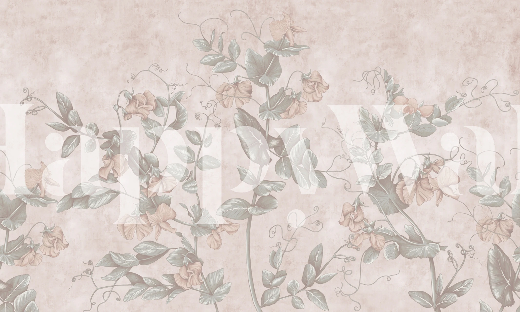 Carta da parati Graphic flowers in una stanza