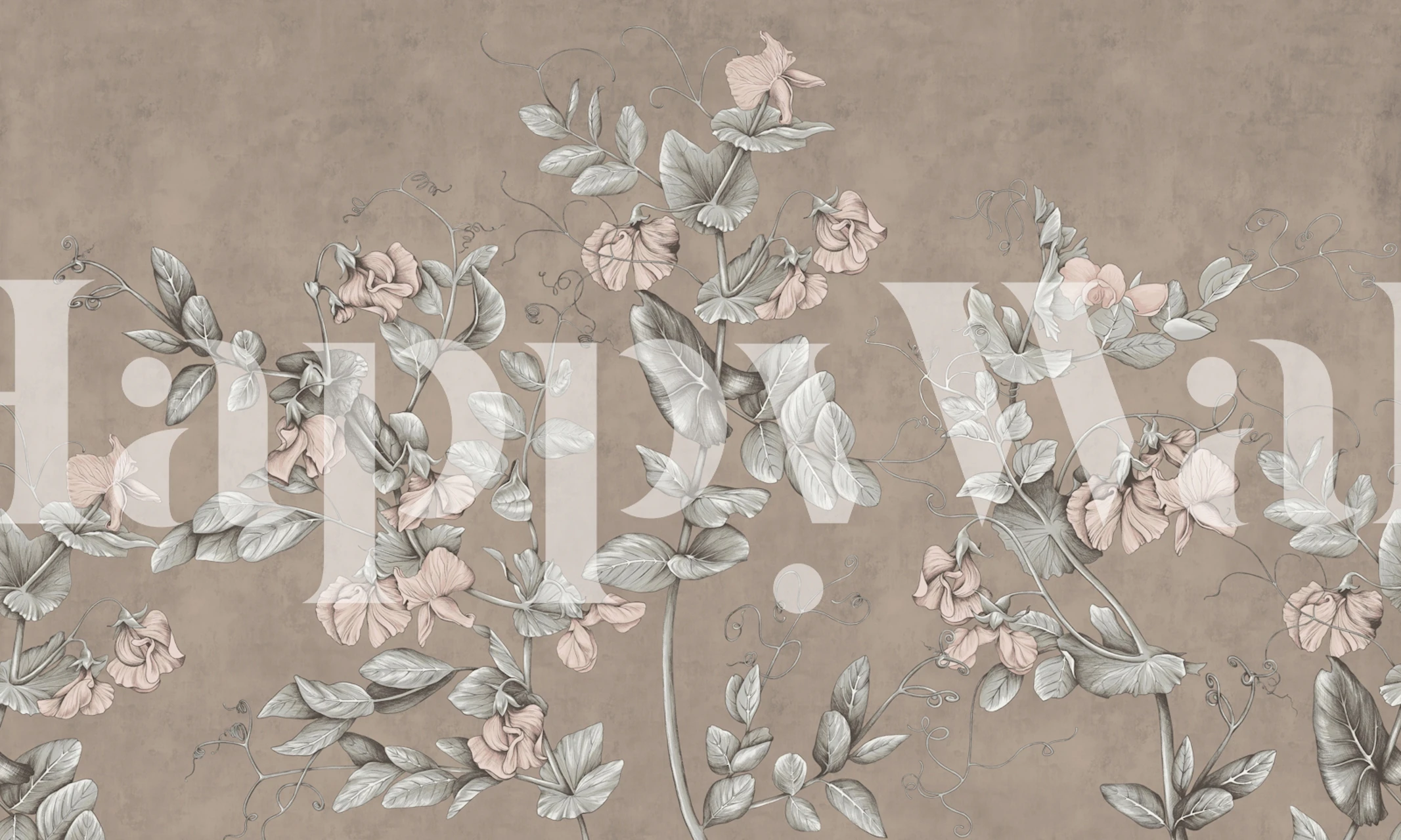 Carta da parati Graphic flowers 4 in una stanza