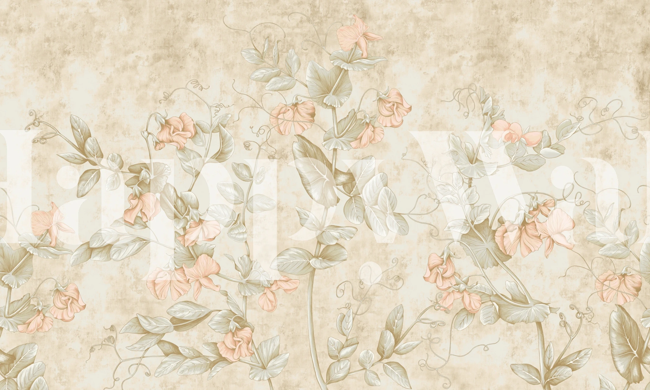 Design di carta da parati floreale in una stanza