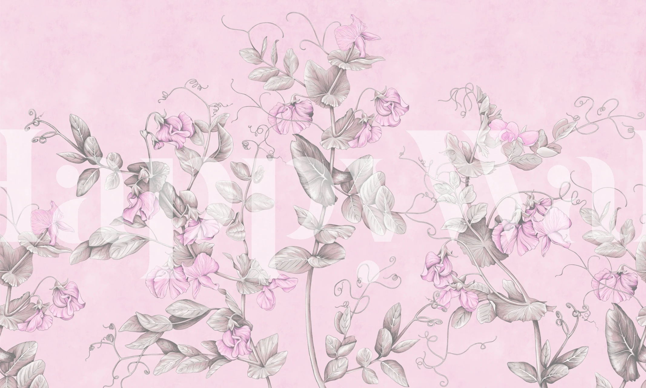 Carta da parati Graphic flowers 7 in una stanza