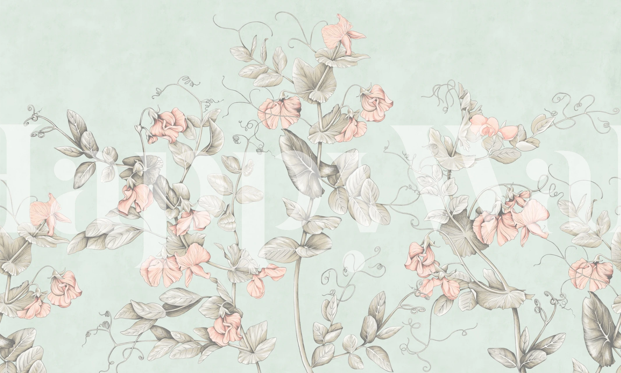 Design di carta da parati floreale in una stanza