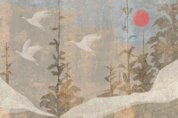 Flying Herons Sunset Sky Prophecy carta da parati