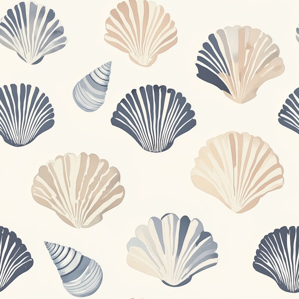Nautical Shells Neutral Tones Pattern M