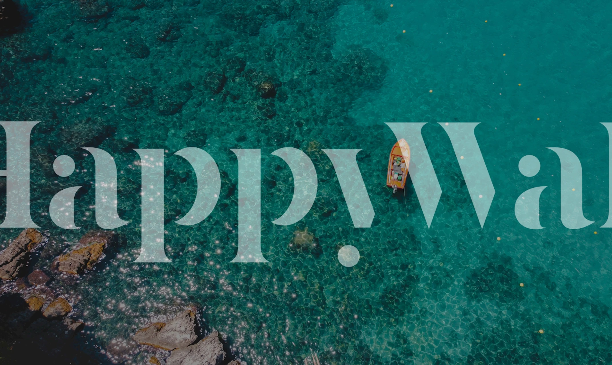 Turquoise Lagoon Boat Aerial View behang