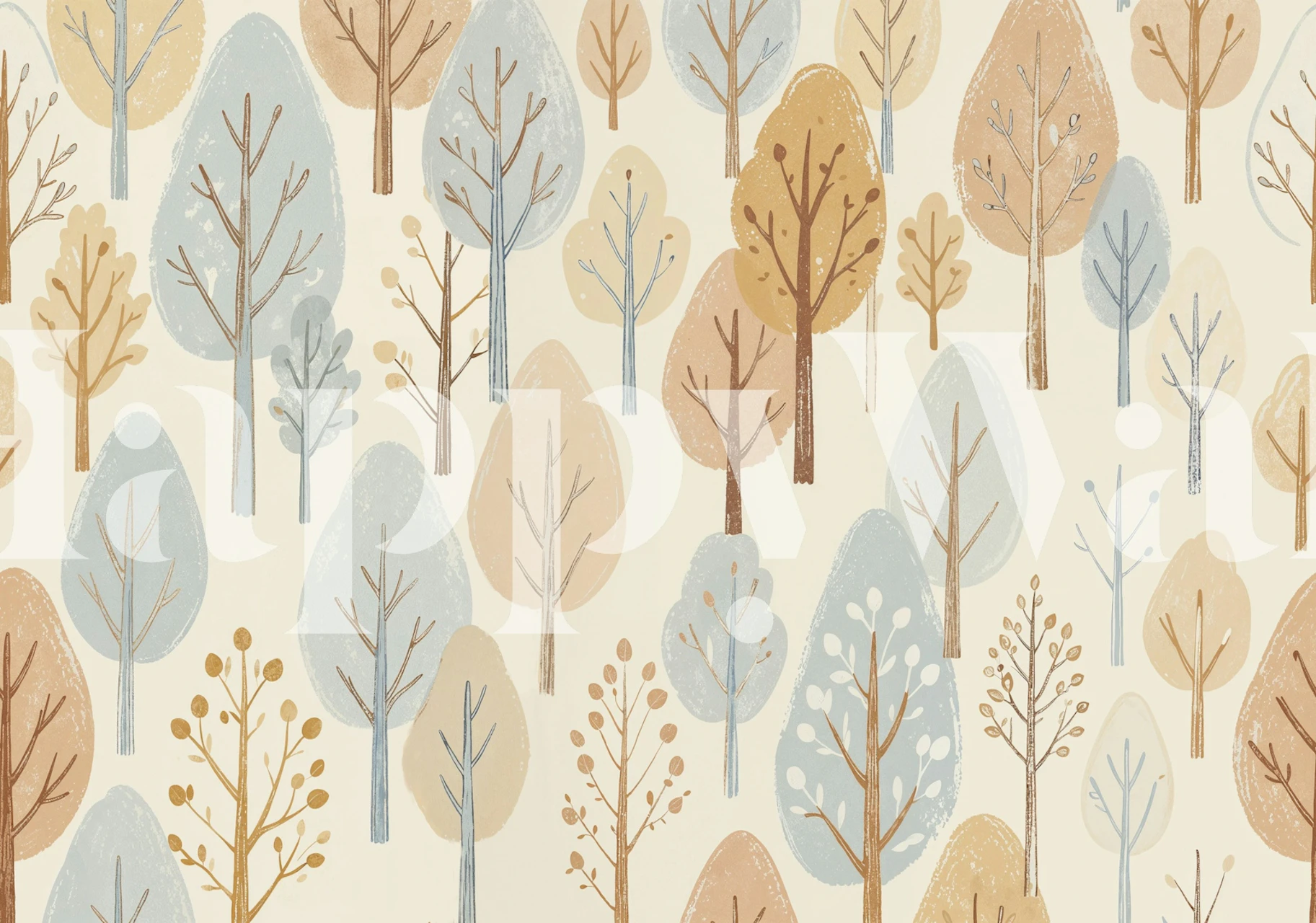 Whimsical Winter Trees papel de parede