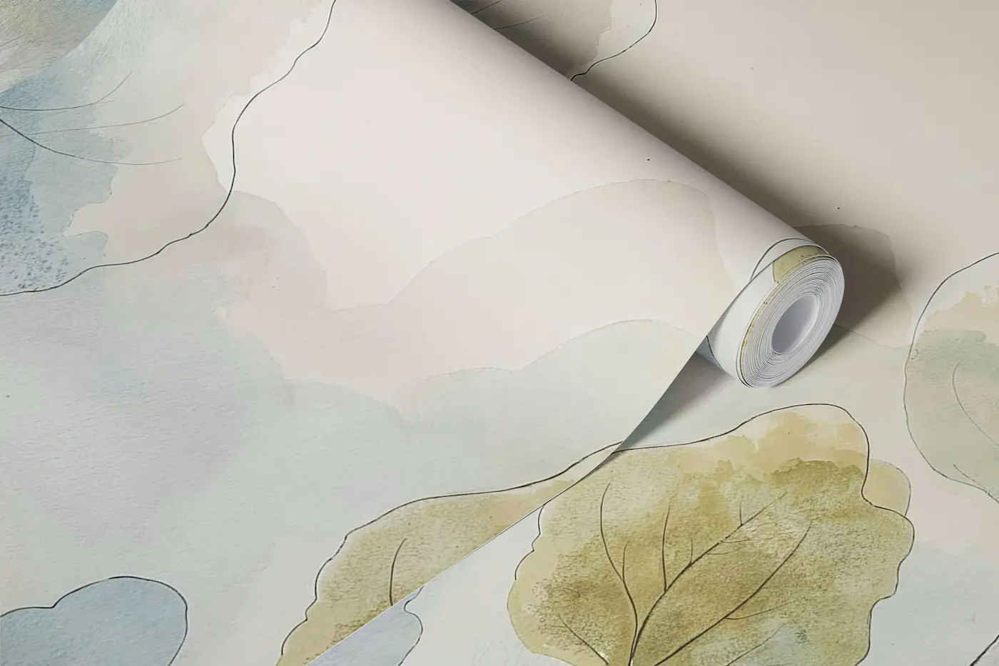 Misty Watercolor Forest wallpaper roll