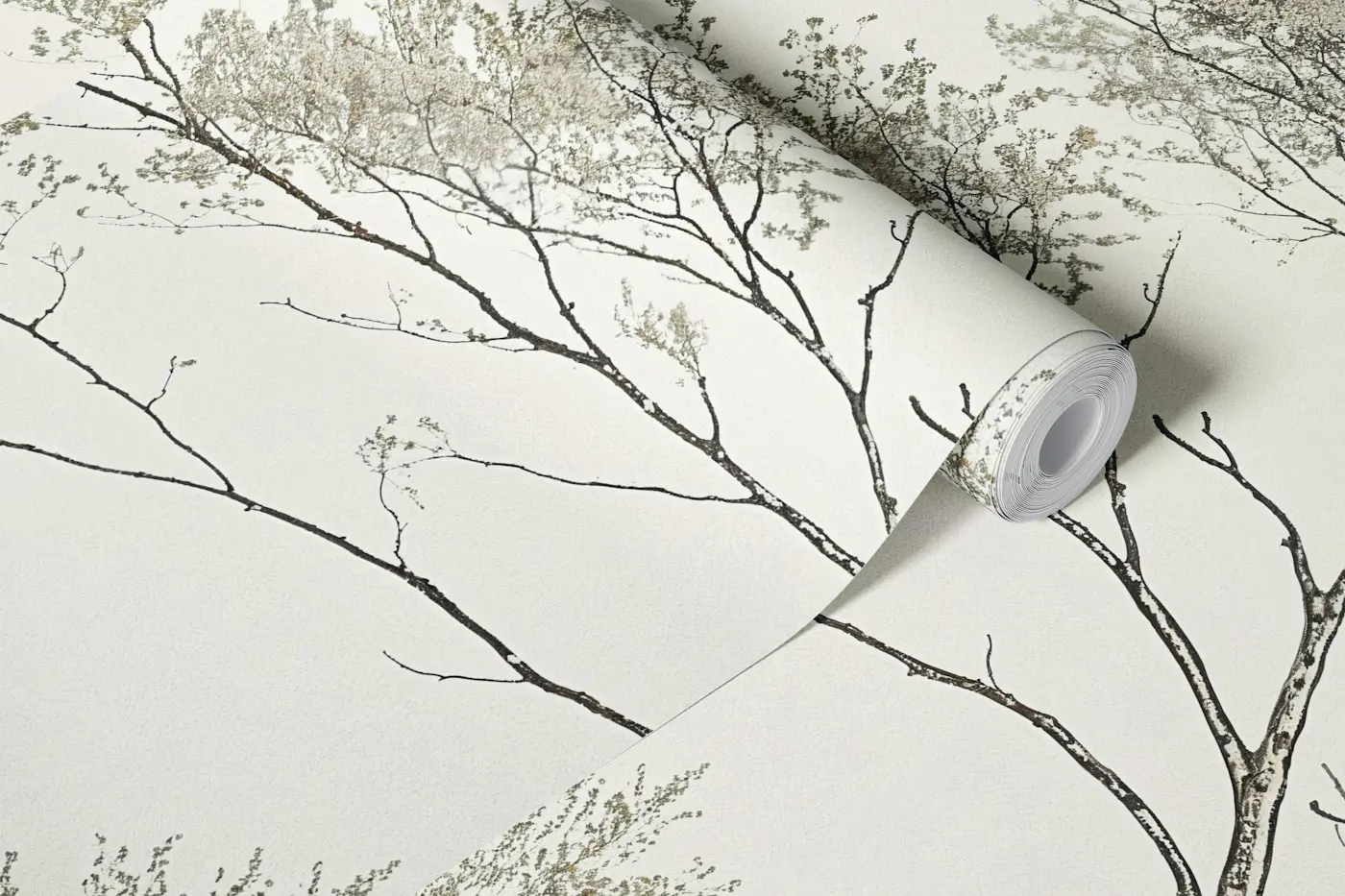 Soft Beige Watercolor Meadow wallpaper roll