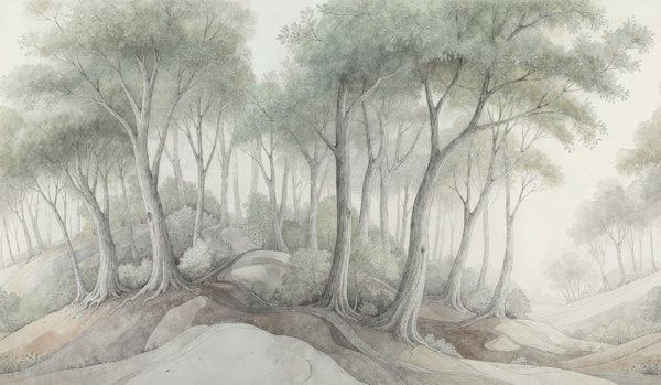 Misty Woodland Sketch