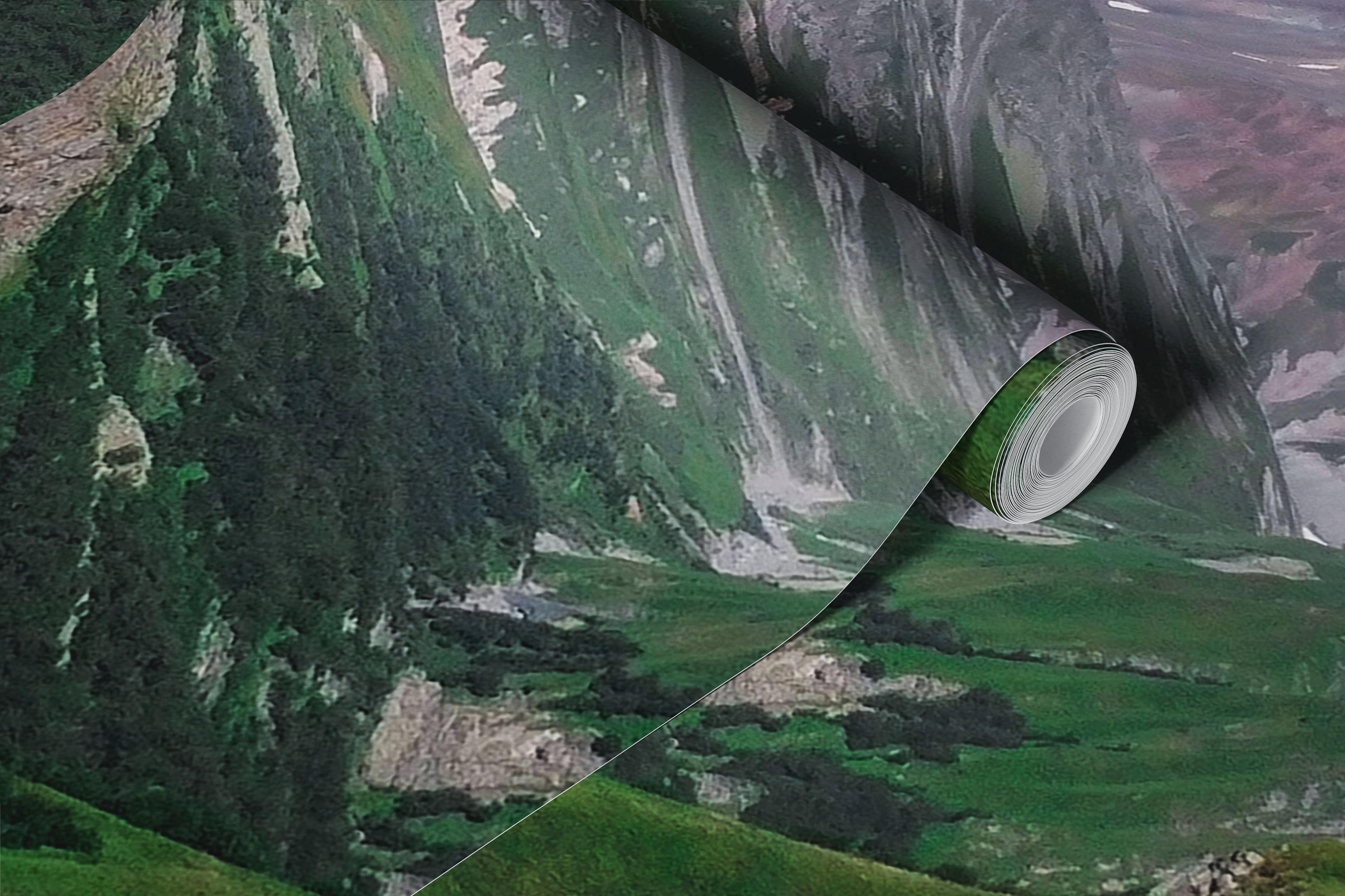 Georgia Mountain Canyon wallpaper in a room