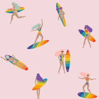 Summer Rainbow Pride Surf Party tapete