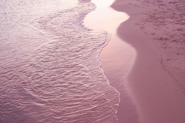 Pink Caribbean Shoreline Waves 1