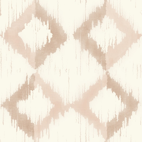 Faded Ikat Rectangles Clay Brown Cream Large