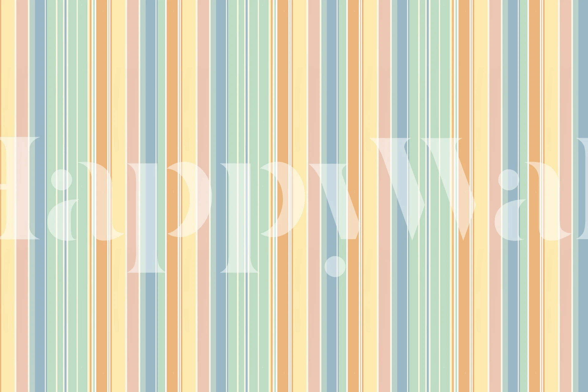 Coastal Pastel Stripe wallpaper in a room