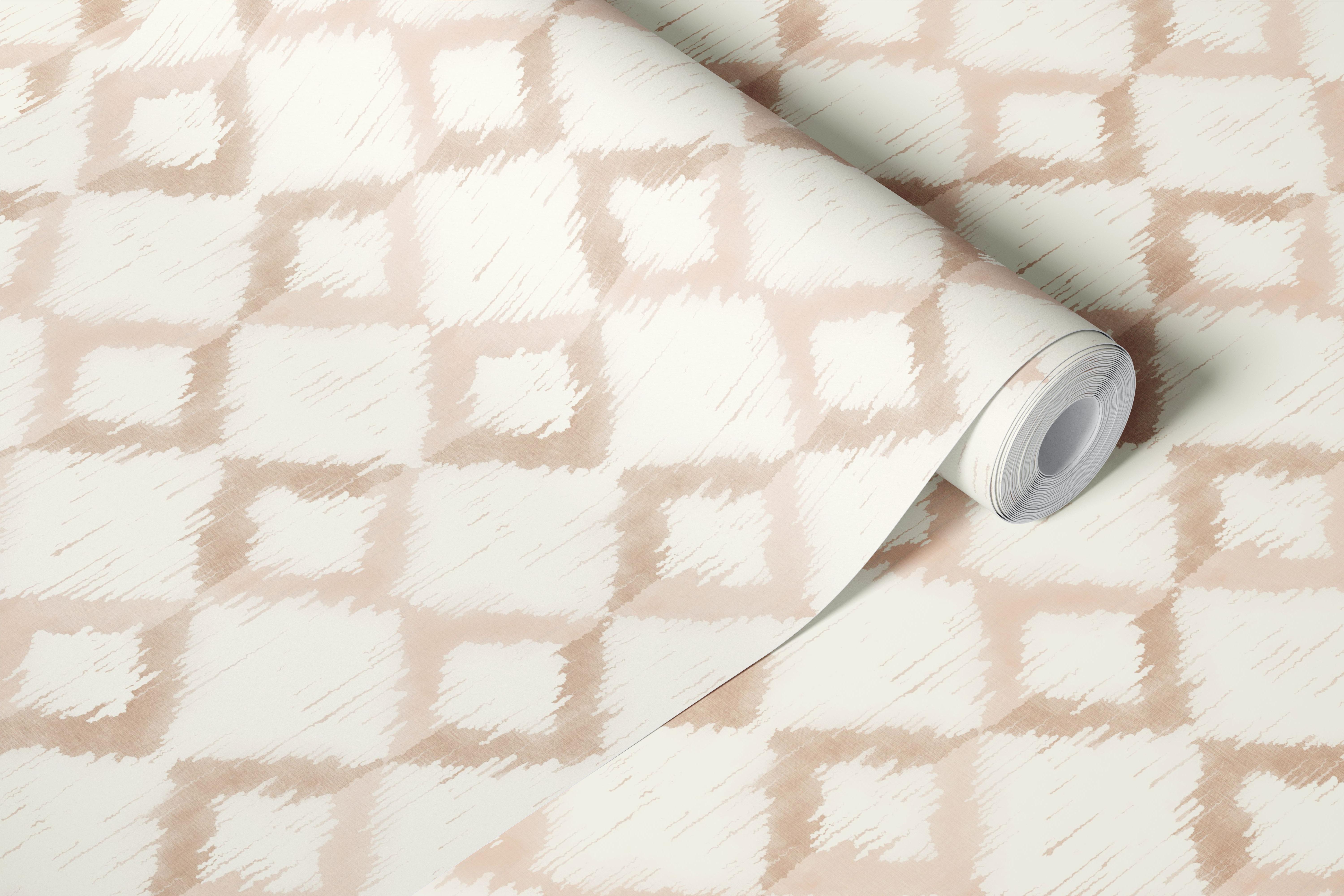 Faded ikat rectangles wallpaper in a room