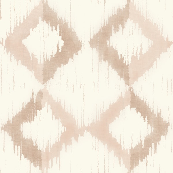 Faded Ikat Rectangles Clay Brown Cream Small