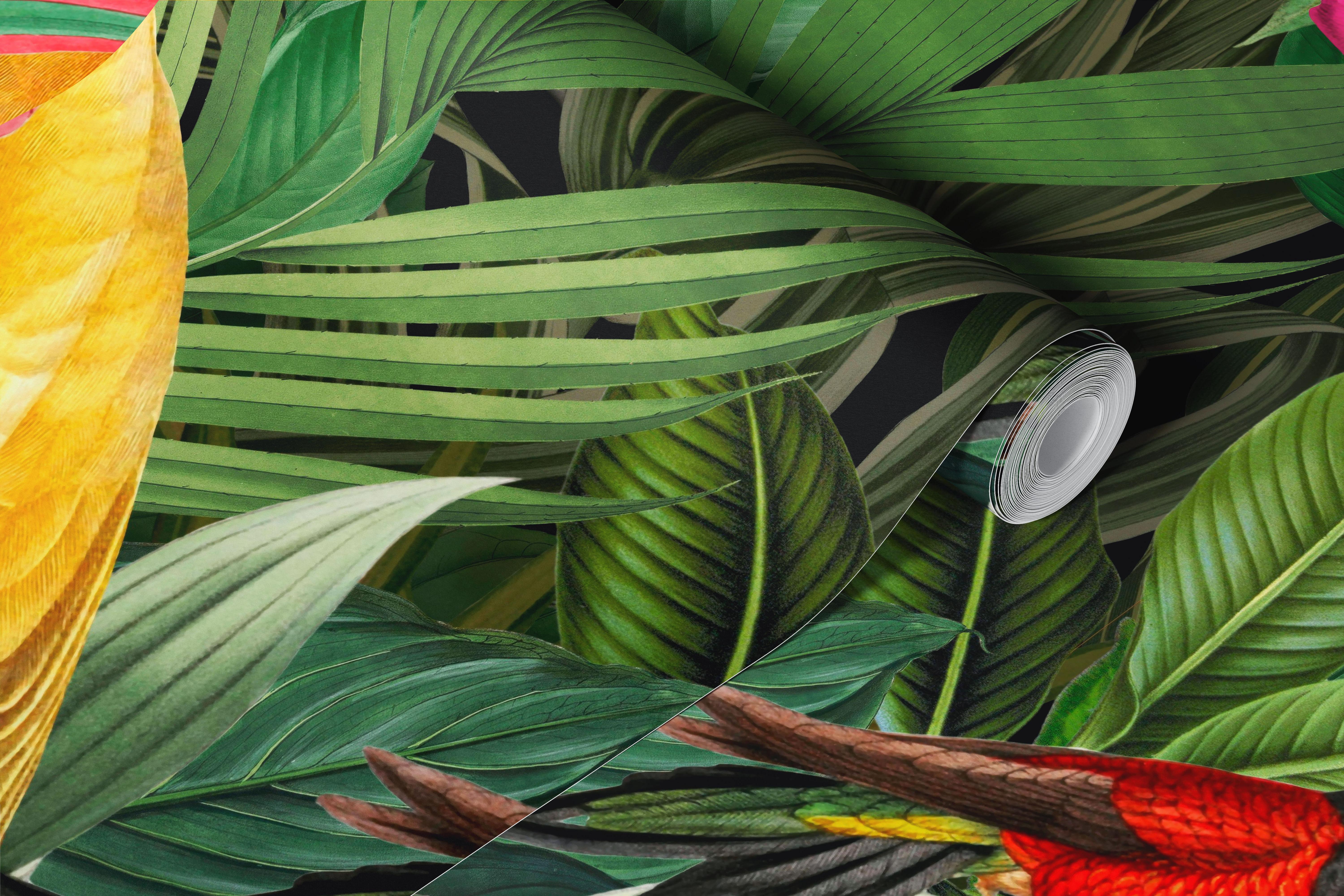 Exotic Tropical Flora and Parrots tapeta w pokoju