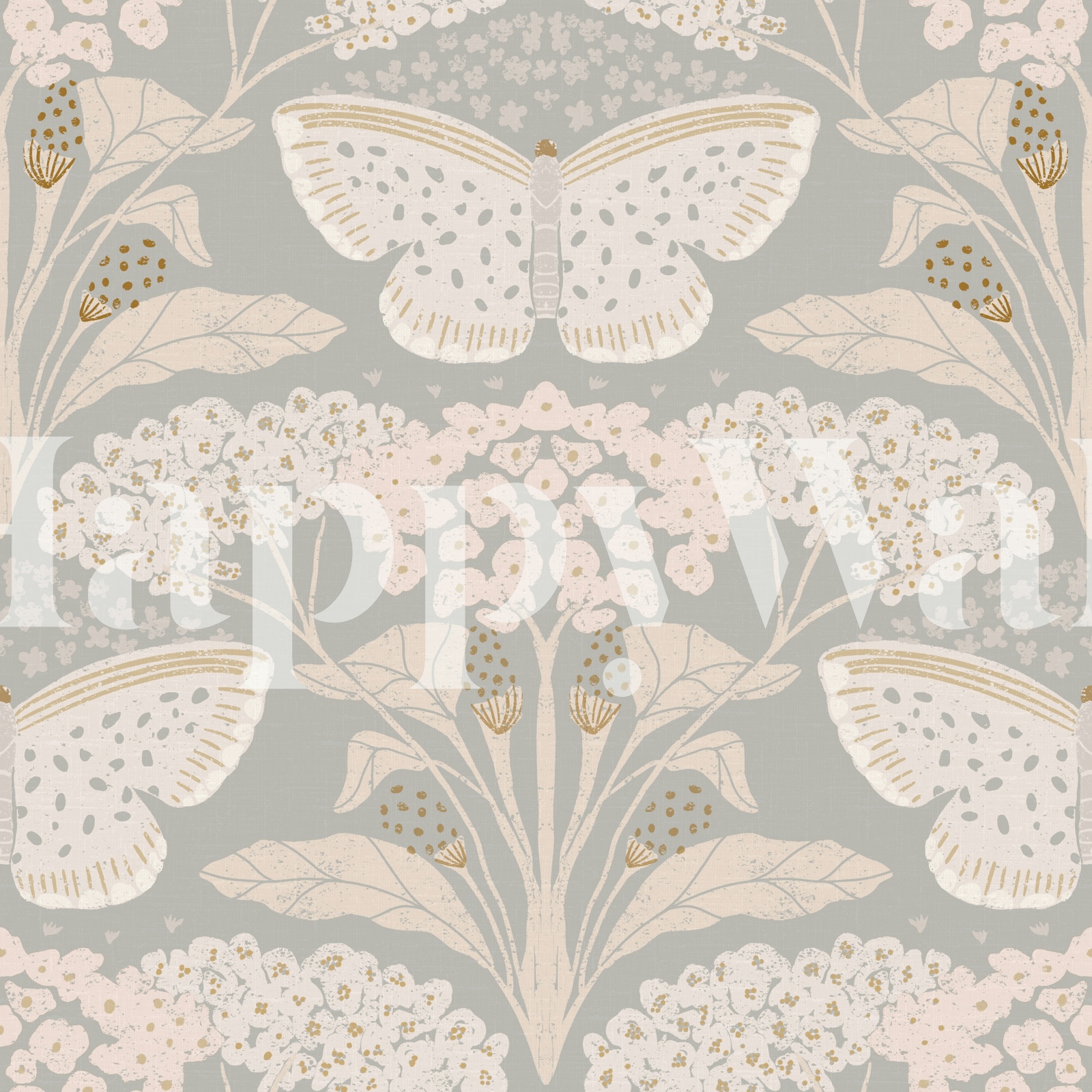 Vintage Botanical Moths Wallpaper - happywall.com